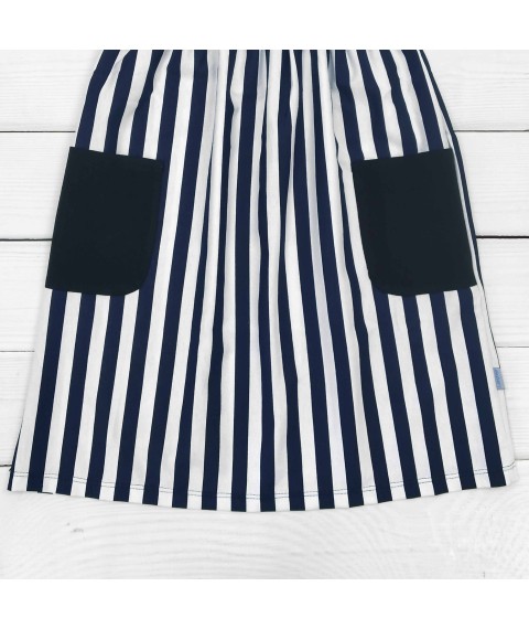 Детское платье миди в полоску Odrie  Dexter`s  Черный;Белый 122  98 см (d122-2пл-чн)