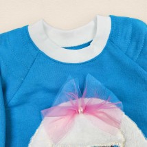 Children's tunic dress with nachos and appliqué Malena Blue 343 104 cm (343l-gb)