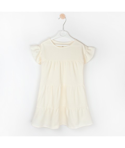 Нежное платье для девочки из вафельки Dairy  Dexter`s  Молочный d126вф-мл  134 см (d126вф-мл)