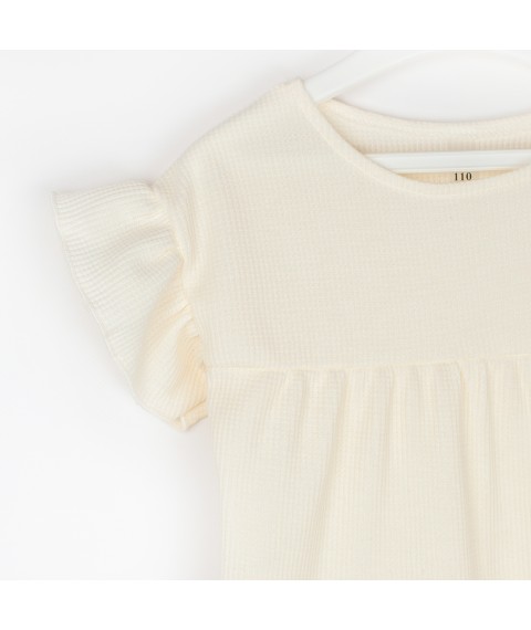 Ніжна сукня для дівчинки з вафельки Dairy  Dexter`s  Молочний d126вф-мл  98 см (d126вф-мл)