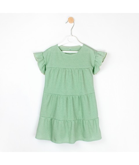Olive Dexter`s summer dress made of waffle fabric Green d126vf-ol 98 cm (d126vf-ol)
