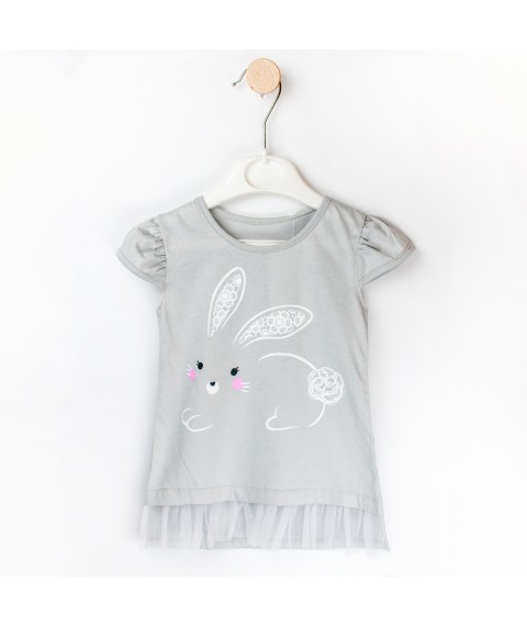 Children's knitted dress Bunny with tulle Dexter`s Gray 138 74 cm (d138-2)