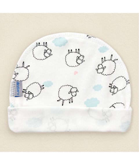 Cap with external seams Cute Lambs Dexter`s White 962 38 (d962-1ов-б)
