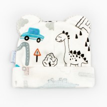 Cap for newborns with ears Dino in town Dexter`s White d962dn-st 40 (d962dn-st)