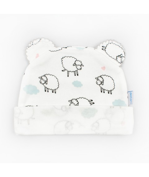 Шапочка з вушками інтерлок  Cute Lambs  Dexter`s  Білий d962ов-б 38  (d962ов-б)