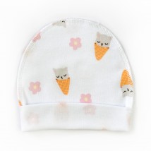 Шапочка для малышей с подворотом Cat ice cream  Dexter`s  Белый 910181 38  (910181)