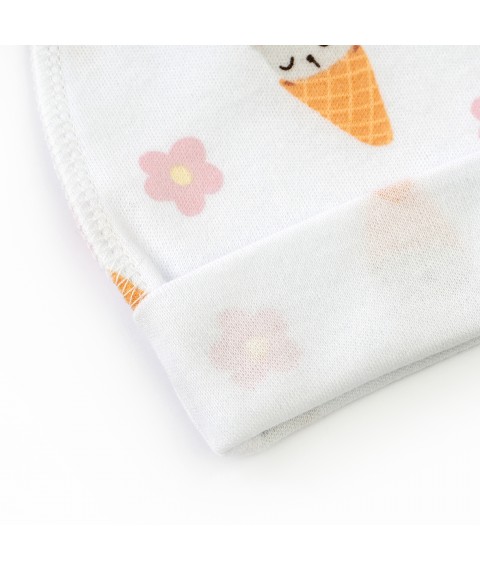 Шапочка для малышей с подворотом Cat ice cream  Dexter`s  Белый 910181 38  (910181)