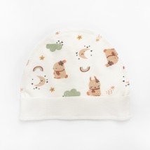 Шапочка для немовлят на манжеті з начосом Bunnies  Dexter`s  Молочний 310222 40  (310222)