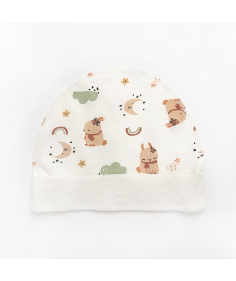 Шапочка для немовлят на манжеті з начосом Bunnies  Dexter`s  Молочний 310222 40  (310222)