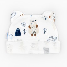 Forest Bear Dexter`s interlock cap for newborns White 962 44 (d962ls-b)