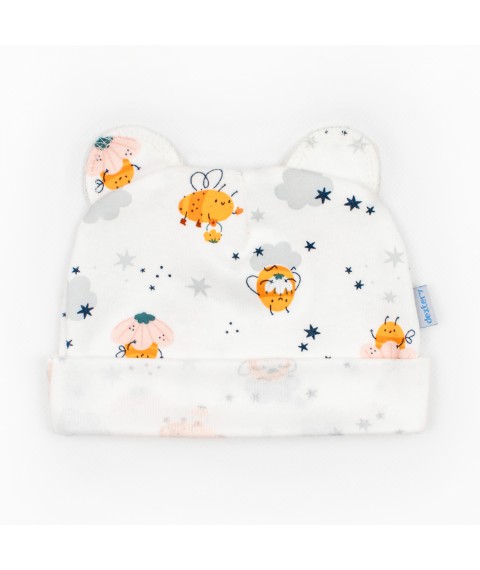 Шапочка з вушками інтерлок  Bees  Dexter`s  Молочний d962бд-нв 48  (d962бд-нв)