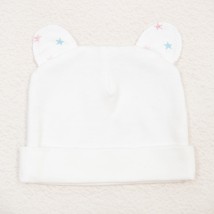 Cap with ears for babies Stars Dexter`s White d962ml-zd-rv 38 (d962ml-zd-rv)
