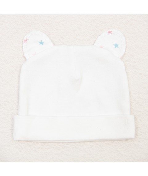 Cap with ears for babies Stars Dexter`s White d962ml-zd-rv 40 (d962ml-zd-rv)