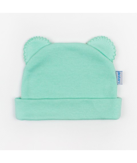 Hat with ears for a baby interlock Dexter`s Menthol 962/4mt 38 (962/4mt)