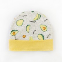 Шапочка для малюків на манжеті з начосом Avocado  Dexter`s  Сірий; Жовтий 310223 38  (310223)