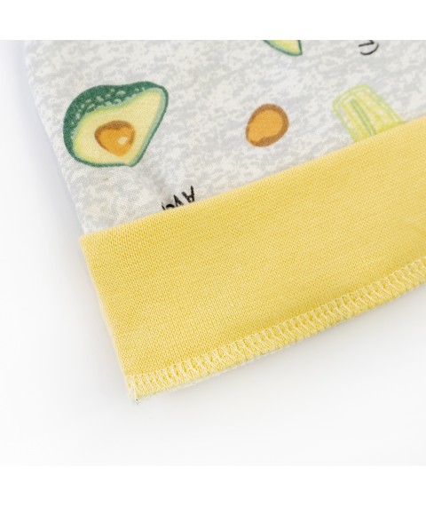 Шапочка для малышей на манжете с начесом Avocado  Dexter`s  Серый; Желтый 310223 38  (310223)