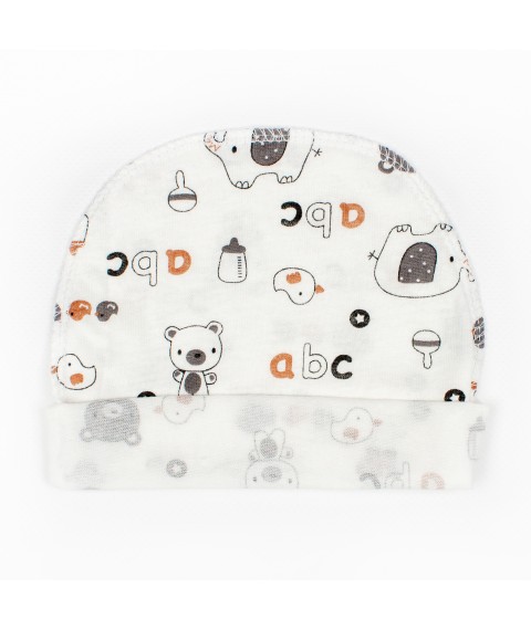 Шапочка для новорожденных кулир с наружным швом  Dexter`s  Молочный d962-1тд 40  (d962-1тд)