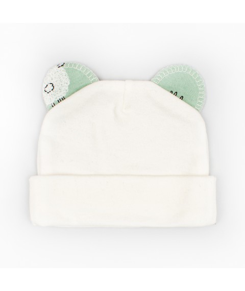Шапочка с ушками для новорожденных интерлок Овечки  Dexter`s  Молочный d962ов 38  (d962ов)