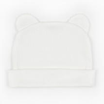 Cap with ears for babies knitted Dexter`s White 962 44 (962/4b)
