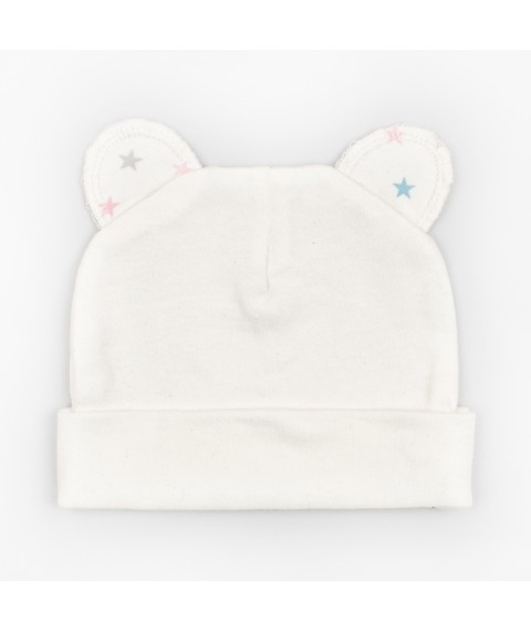 Cap with ears for babies Stars Dexter`s White d962ml-zd-rv 38 (d962ml-zd-rv)