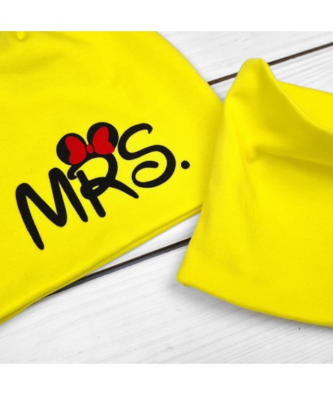 Double-layer children's cap with collar MRS Malena Yellow 21-16mrs-w 110 cm (21-16mrs-w)