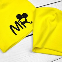 Double children's hat with collar MR Malena Yellow 21-16mr-w 110 cm (21-16mr-w)
