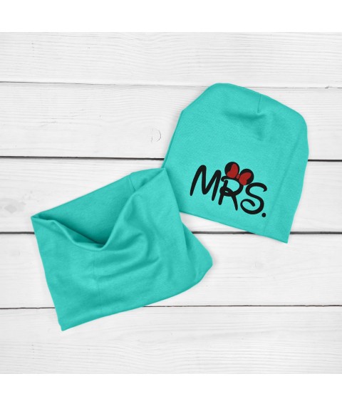 Двухслойная шапочка с хомутом для ребенка MRS  Malena  Зеленый 21-16  98 см (21-16мрс-зл)