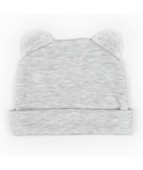 Hat with ears for newborns interlock gray color Dexter`s Gray d962sr-mzh 40 (d962sr-mzh)