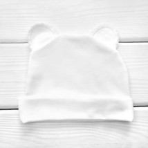 Cap with ears for babies knitted Dexter`s White 962 38 (962/4б)