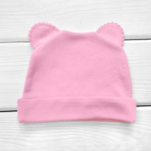 One-tone cap with ears Malena Pink 962 40 (962/4rv)