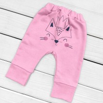 Детские штаны с начесом с принтом сзади Foxie  Dexter`s  Розовый d303рв-лс  80 см (d303рв-лс)