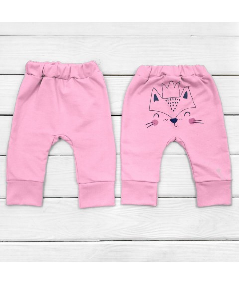 Дитячі штани з начосом з принтом ззаду Foxie  Dexter`s  Рожевий d303рв-лс  80 см (d303рв-лс)