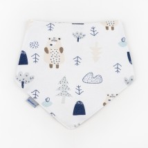 Forest Bear Dexter`s children's bib that does not get wet White 963 (d963-1лс-б)