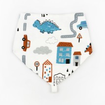 Bib with whip waterproof Dino in town Dexter`s White d963-2dn-st (d963-2dn-st)