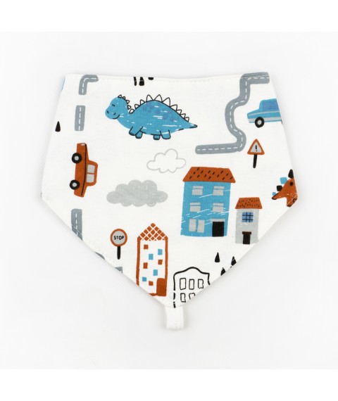 Bib with whip waterproof Dino in town Dexter`s White d963-2dn-st (d963-2dn-st)