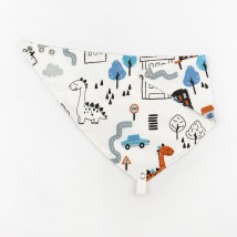 Bib with whip waterproof Dino in town Dexter`s White d963-2dn-st (d963-2dn-st)