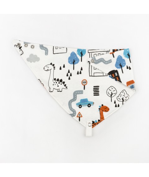 Bib with whip waterproof Dino in town Dexter`s White d963-2dn-st (d963-2dn-st)