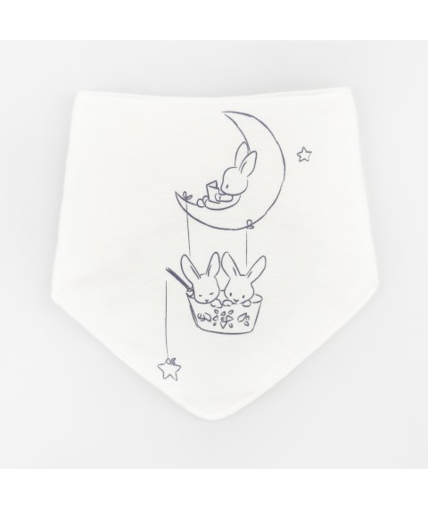 Bib with print Malena Bunnies White 963 (d963-1z-ml)