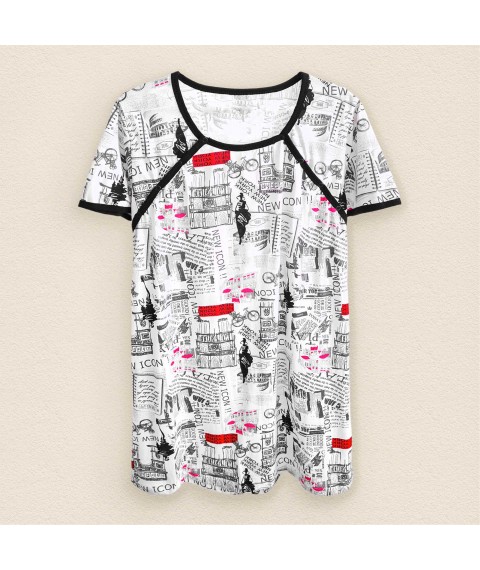 Women's nightgown for the period of pregnancy and feeding Dexter`s Black; White 100 S (d100 gz)