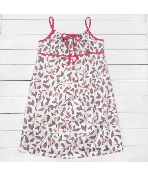 Жіноча сорочка в пологовому будинку на зав'язках Leaf  Dexter`s  Білий;Рожевий 100  L (d100-1лс-б)