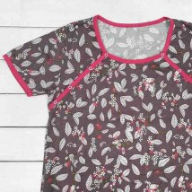 Жіноча сорочка в пологовий будинок з кнопками для годування Leaf  Dexter`s  Коричневий 100  S (d100лс-кч)