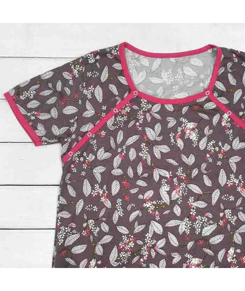 Жіноча сорочка в пологовий будинок з кнопками для годування Leaf  Dexter`s  Коричневий 100  XL (d100лс-кч)