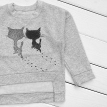 Cats Malena Girls' Fleece Sweatshirt Gray 332 86 cm (332)