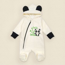 Panda Dexter`s fleece lined and hooded jumpsuit Milky 8-100 62 cm (d8-110pd)