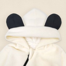 Флисовый комбинезон с подкладкой и капюшоном Panda  Dexter`s  Молочный 8-100  62 см (d8-110пд)