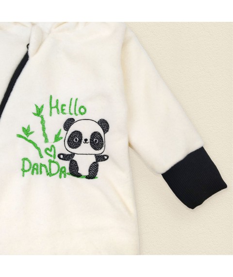 Флисовый комбинезон с подкладкой и капюшоном Panda  Dexter`s  Молочный 8-100  62 см (d8-110пд)