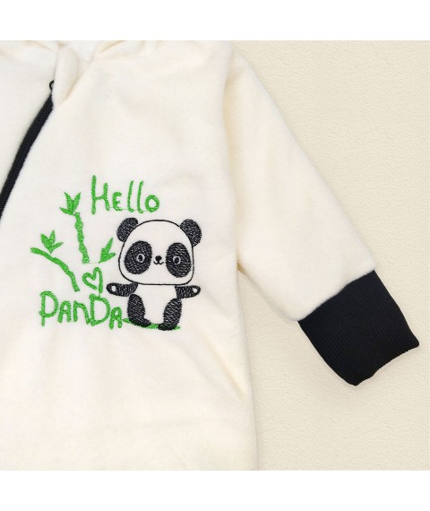 Panda Dexter`s fleece lined and hooded jumpsuit Milky 8-100 68 cm (d8-110pd)