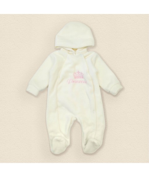 Fleece overalls for girls Princess Dexter`s Milky 8-105 68 cm (8-105d)