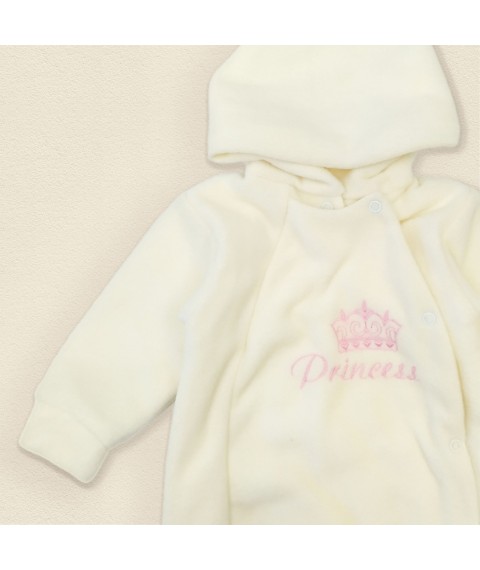 Fleece overalls for girls Princess Dexter`s Milky 8-105 68 cm (8-105d)