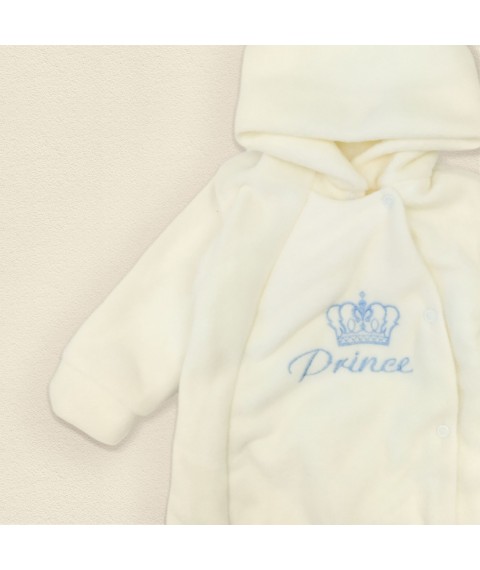 Флисовый Человечек с капюшоном для мальчика Принц  Dexter`s  Молочный 8-105  68 см (8-105м)